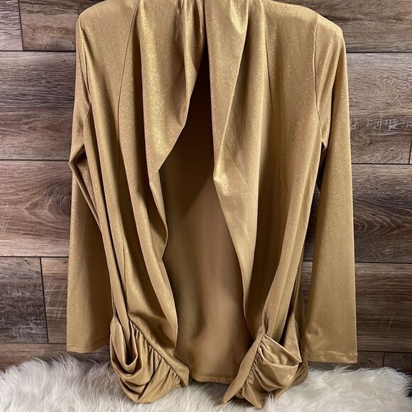 Josephine Studio Gold Sparkly Cardigan Jacket, Size Petite Extra Small - Picture 7 of 8